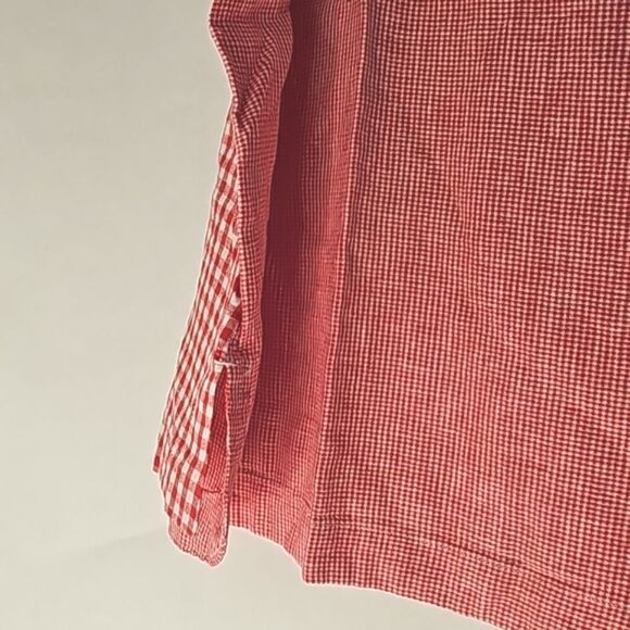 Blouse Linen 55% Red White Check Size XL NWT - Picture 2 of 8